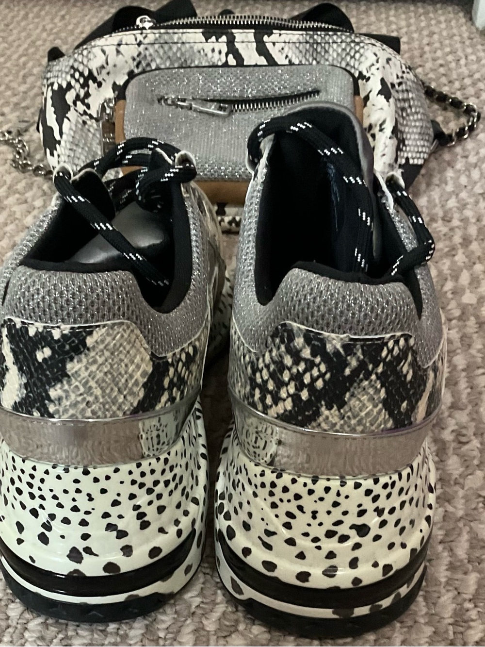 Steve Madden Snake-Print Lace-Up Sneakers and matching Fanny Pack - Picture 9 of 10